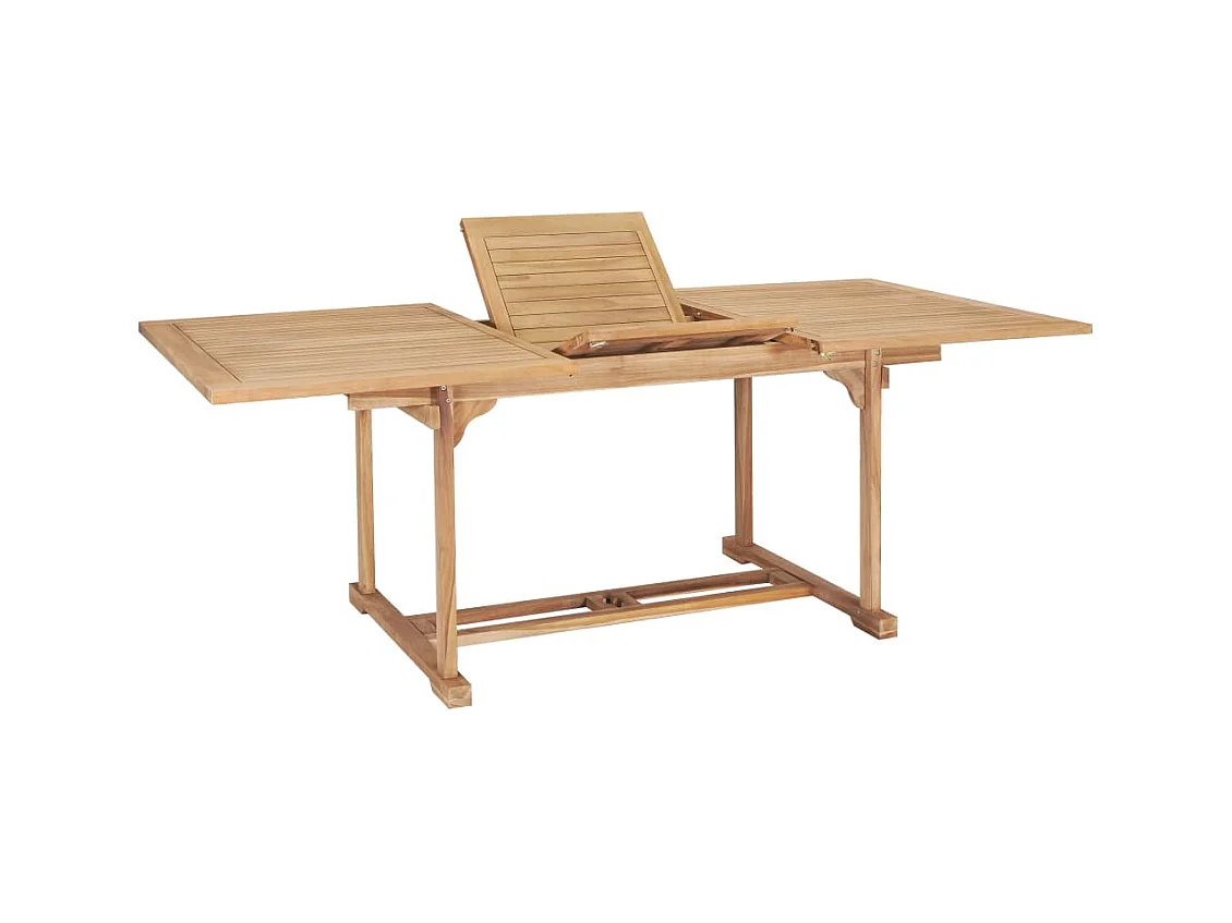 Table de jardin extensible 150-200x100x75 cm Teck solide