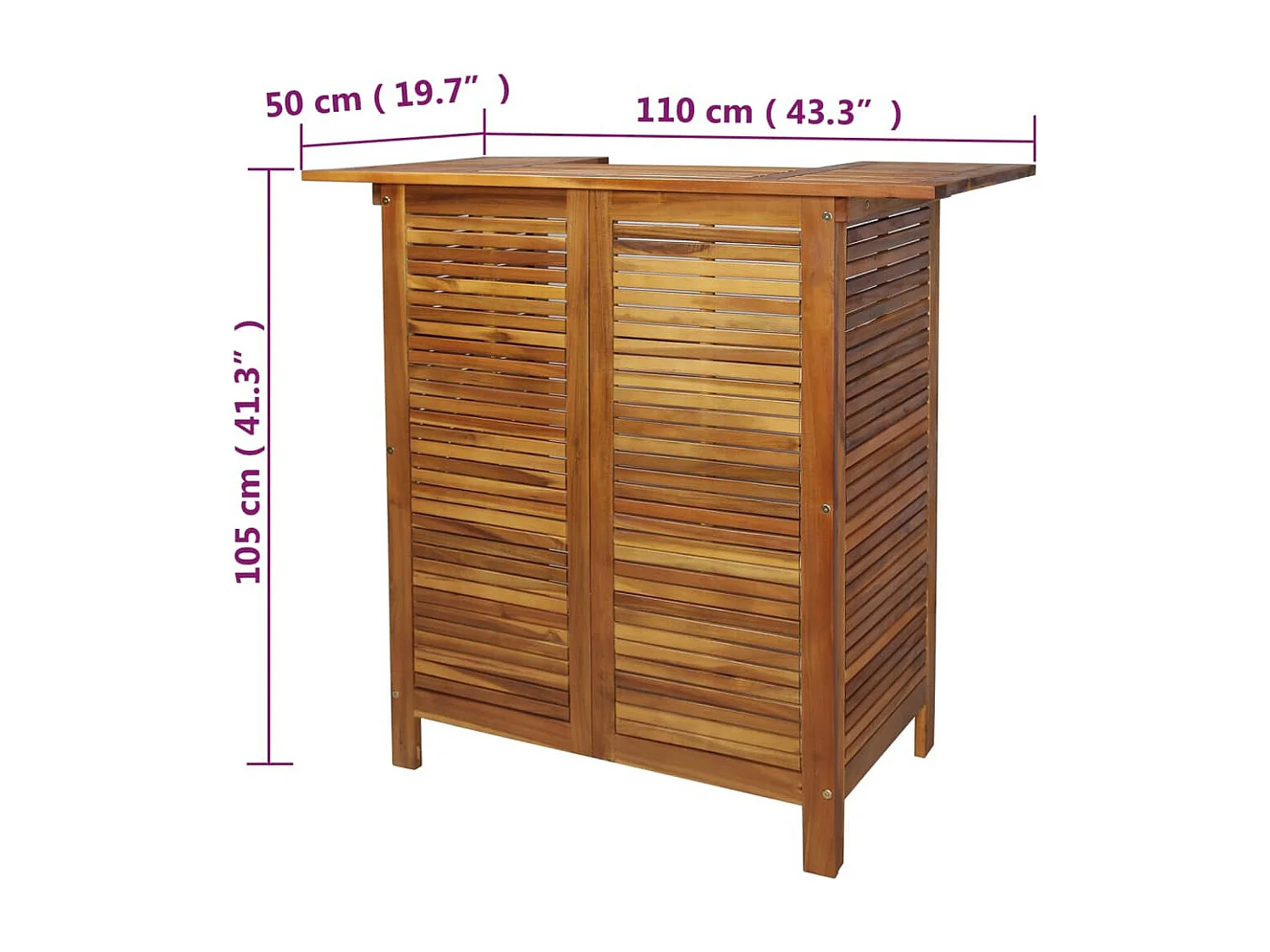Table de bar 110 x 50 x 105 cm Bois d'acacia massif