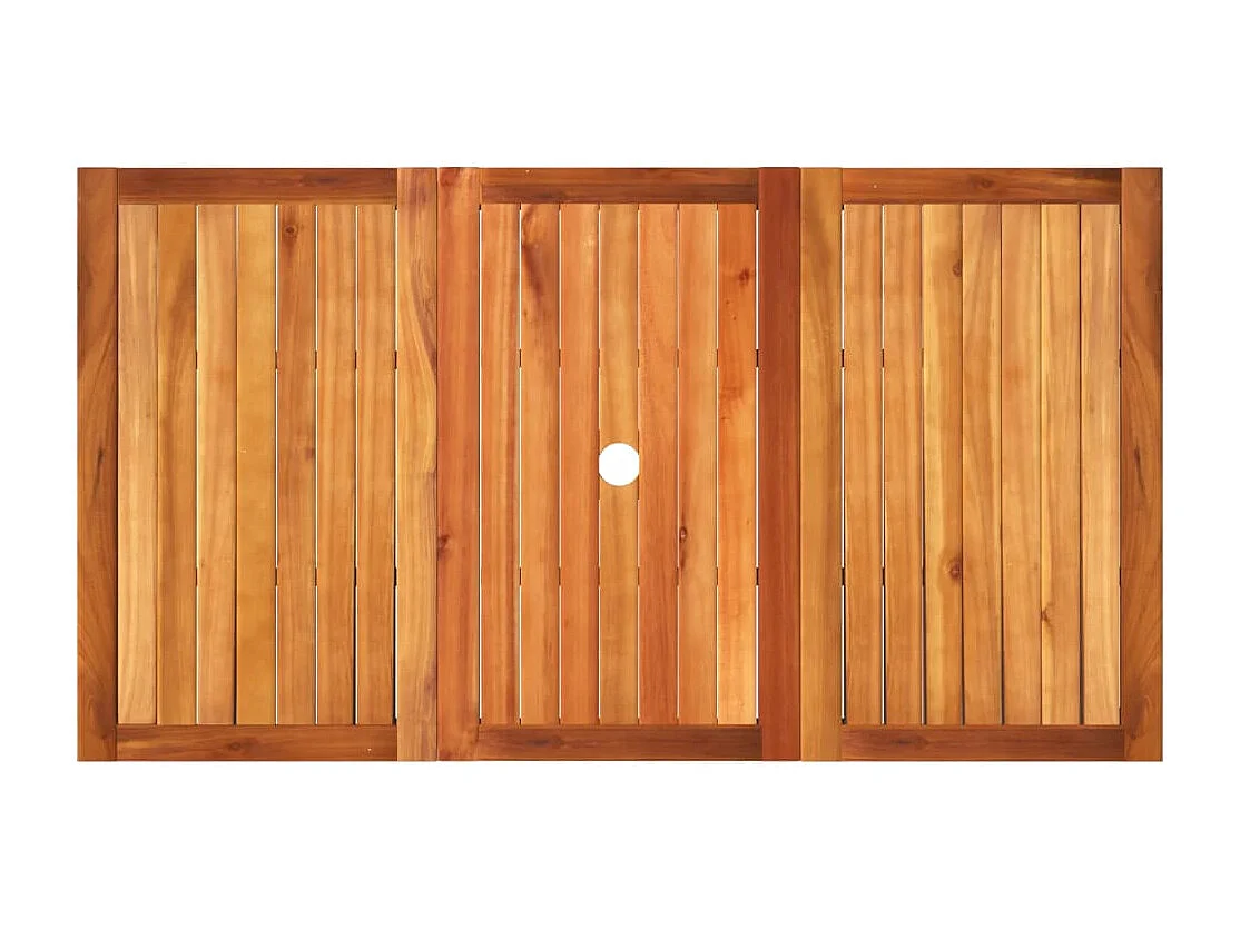 Tavolo da Giardino Nero 140x80x75 cm Polyrattan e Legno Acacia