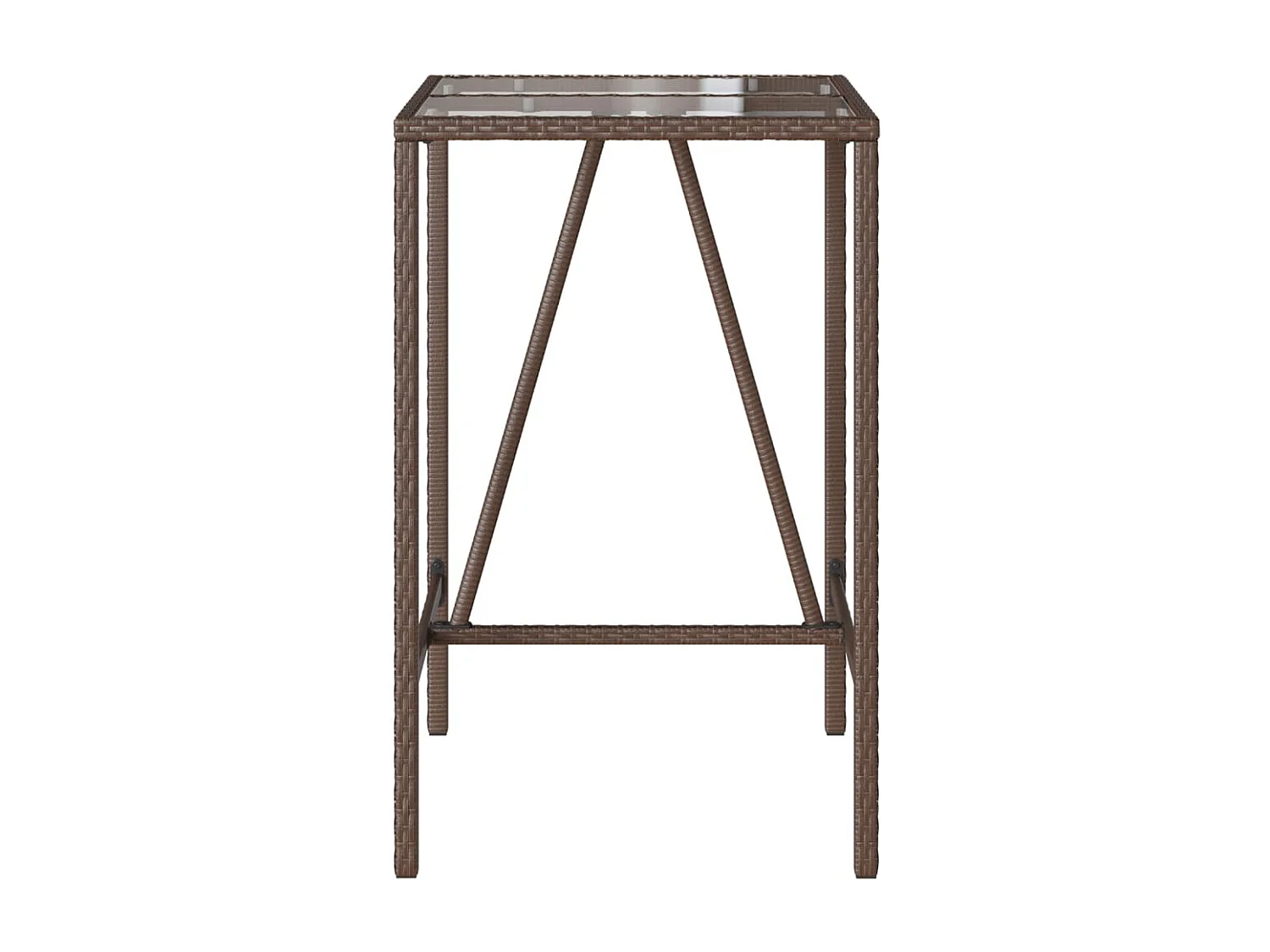 Mesa de bar para exterior 70x70x110 cm vime PE castanho