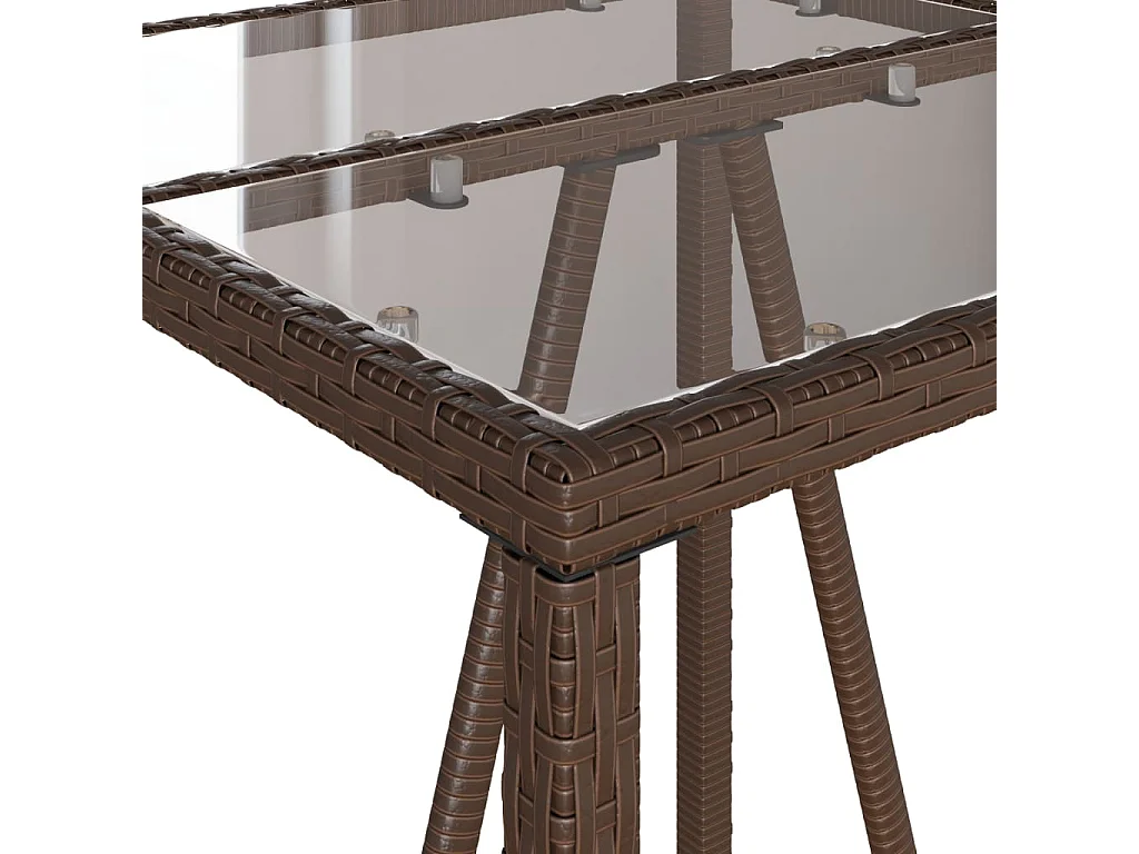 Mesa de bar para exterior 70x70x110 cm vime PE castanho