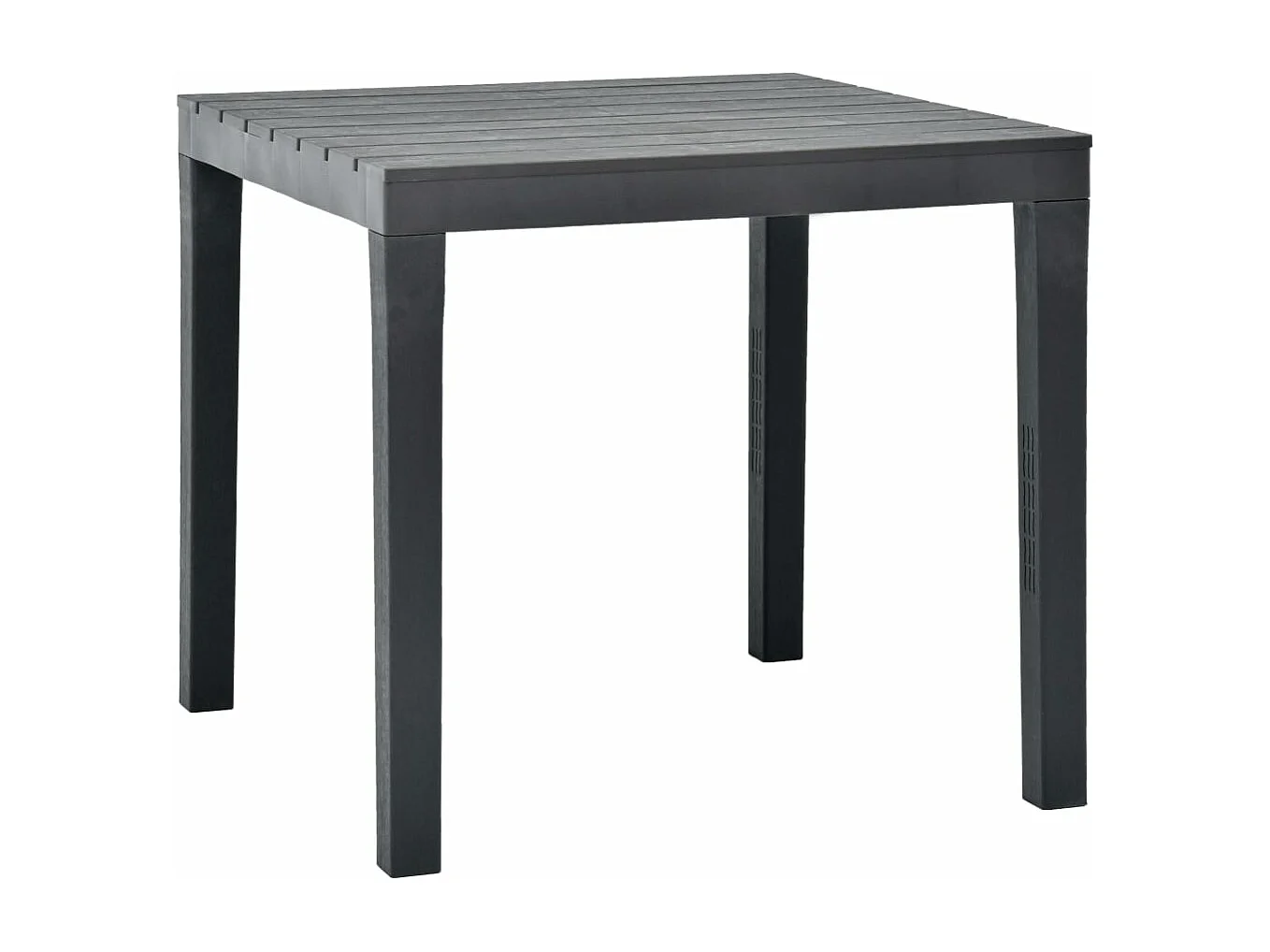 Mesa de jardín de plástico gris antracita 78x78x72 cm