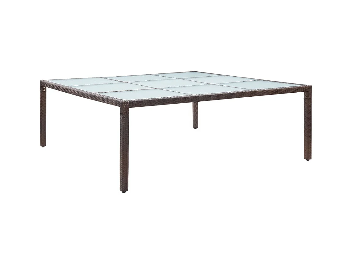 Garten-Esstisch Braun 200×200×74 cm Poly Rattan
