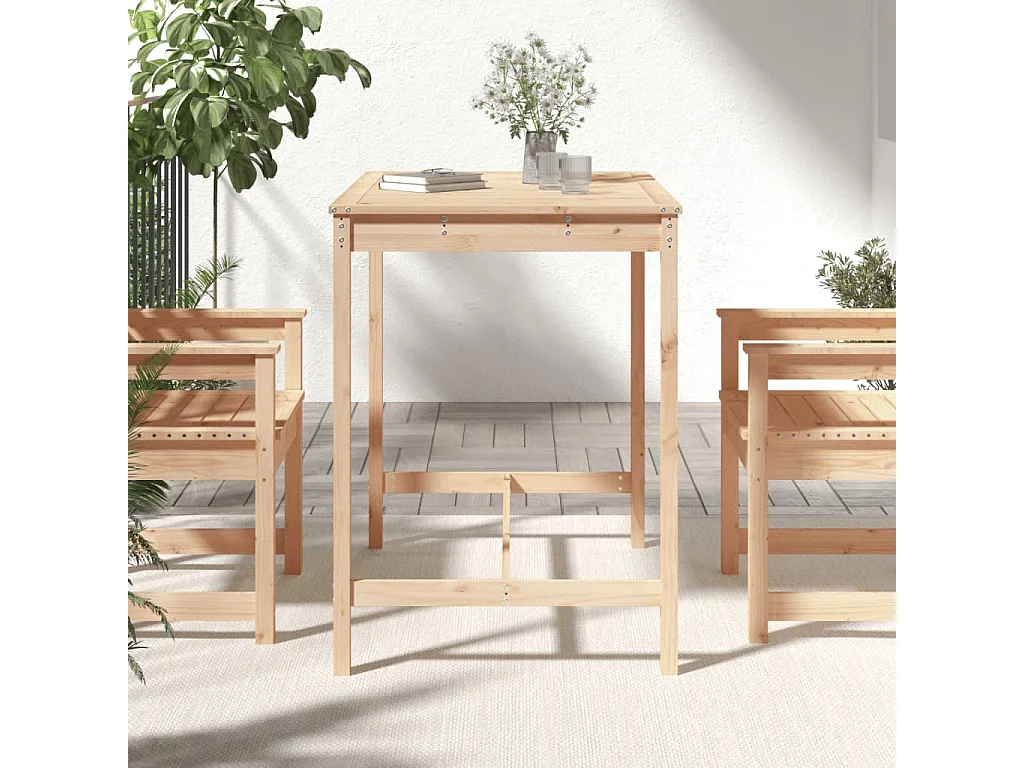 Mesa de jardim 121x82,5x110 cm madeira de pinho maciça