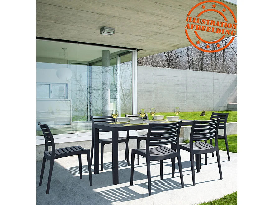 Gartentisch - ENOTECA - Schwarz - 140x80x75 cm