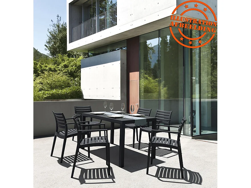 Gartentisch - ENOTECA - Schwarz - 140x80x75 cm