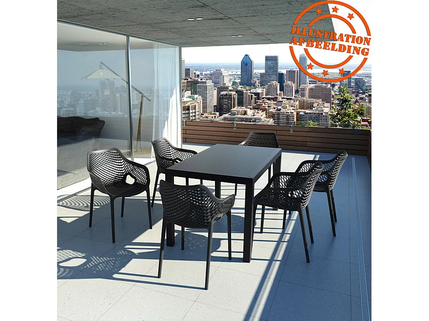 Gartentisch - ENOTECA - Schwarz - 140x80x75 cm