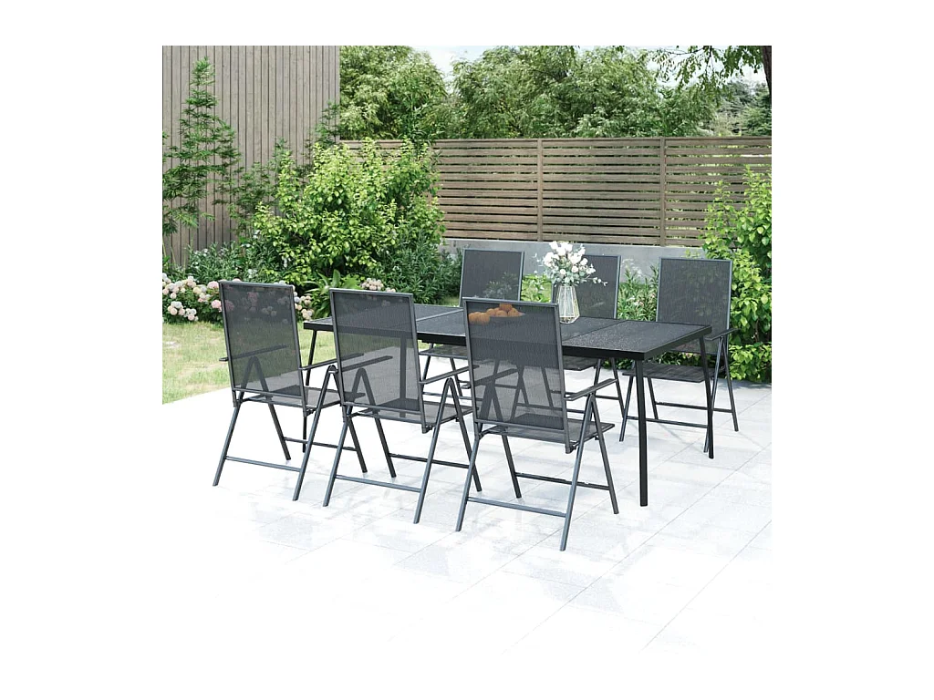 Tavolo da Giardino Antracite 200x100x72 cm Rete d'Acciaio