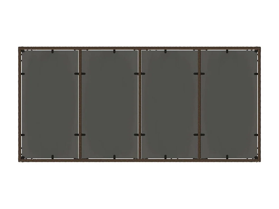 Tavolo Giardino Piano in Vetro Marrone 190x90x75 cm Polyrattan