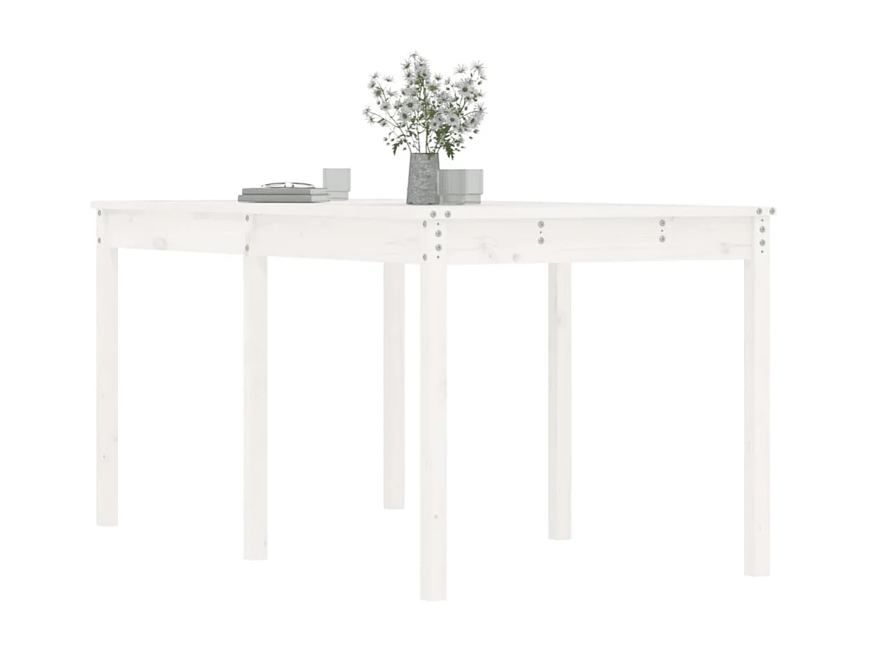 Mesa de jardim 159,5x82,5x76 cm madeira de pinho maciça branco