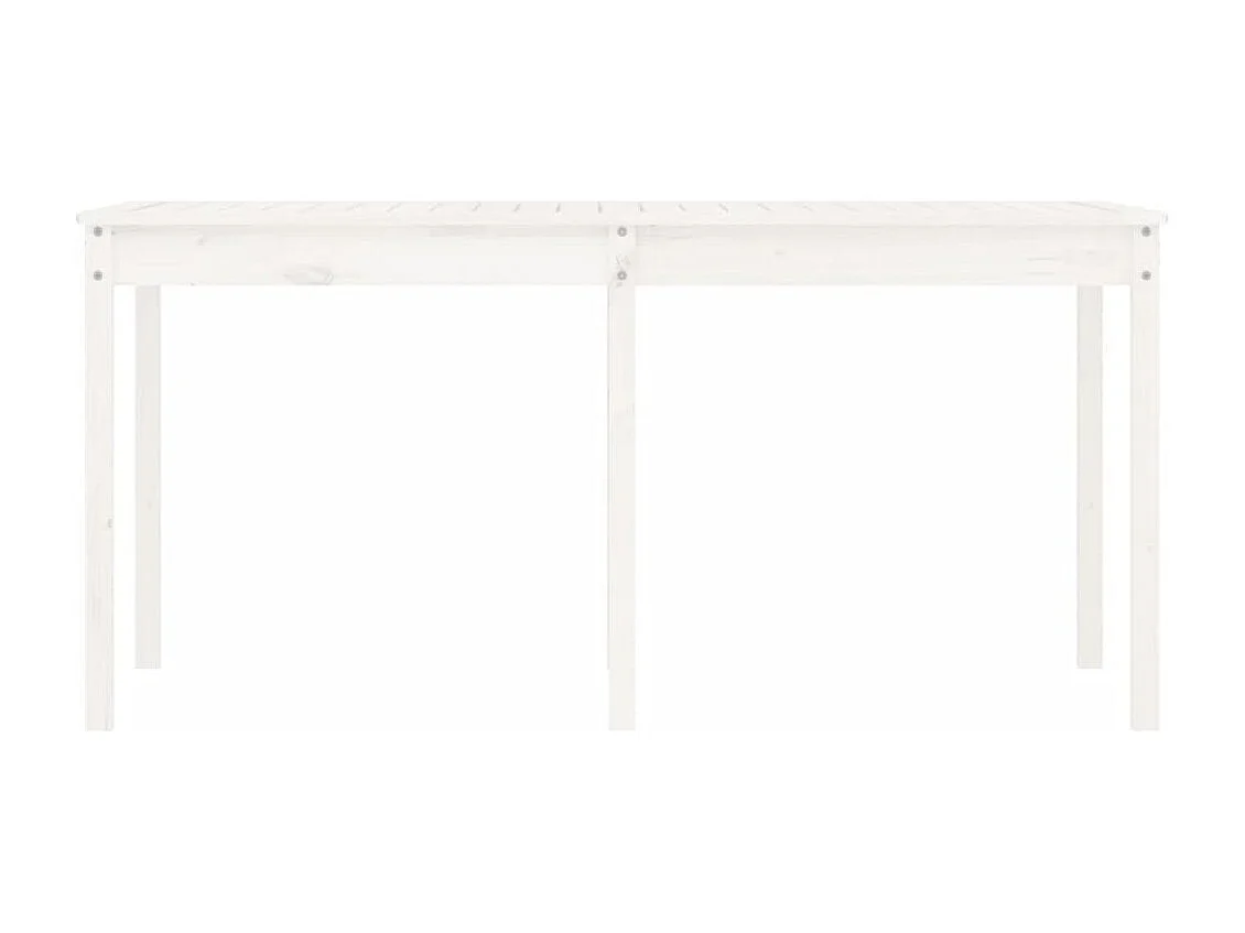 Mesa de jardim 159,5x82,5x76 cm madeira de pinho maciça branco