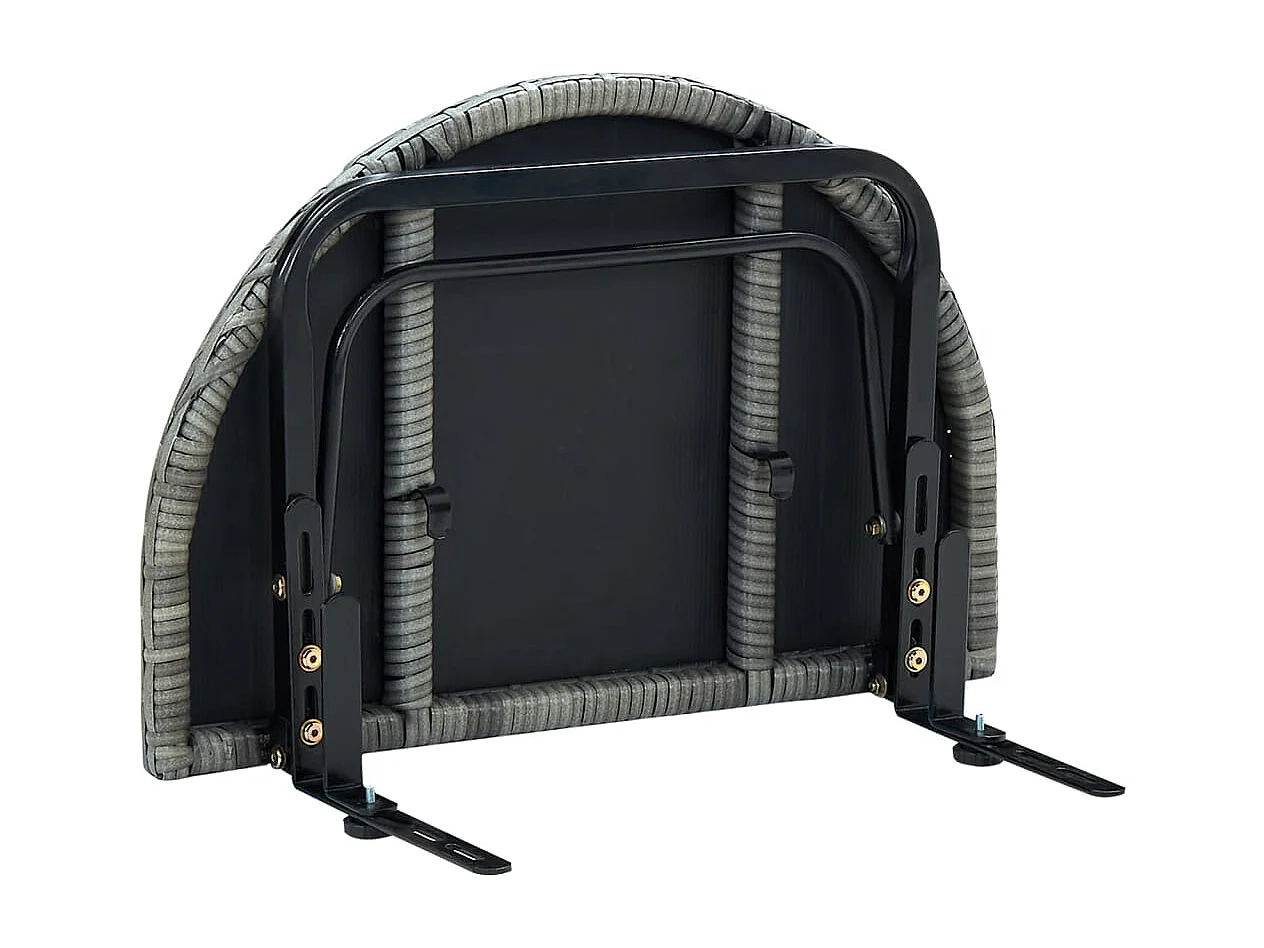 Table de balcon Gris 60x60x40 cm Résine tressée