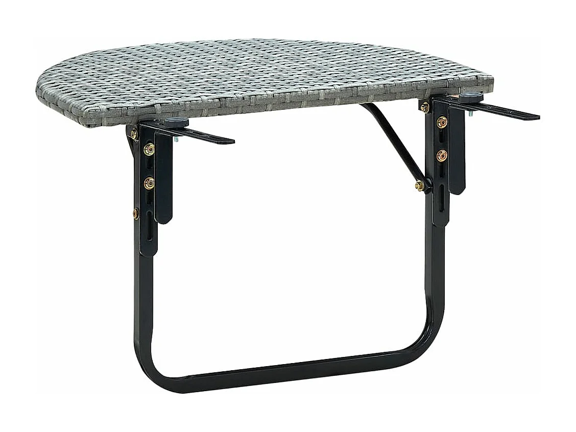 Table de balcon Gris 60x60x40 cm Résine tressée