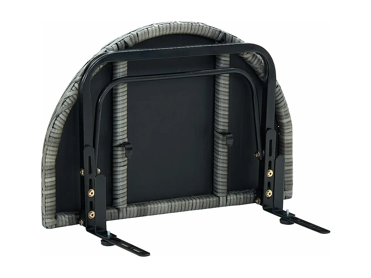 Table de balcon Gris 60x60x40 cm Résine tressée