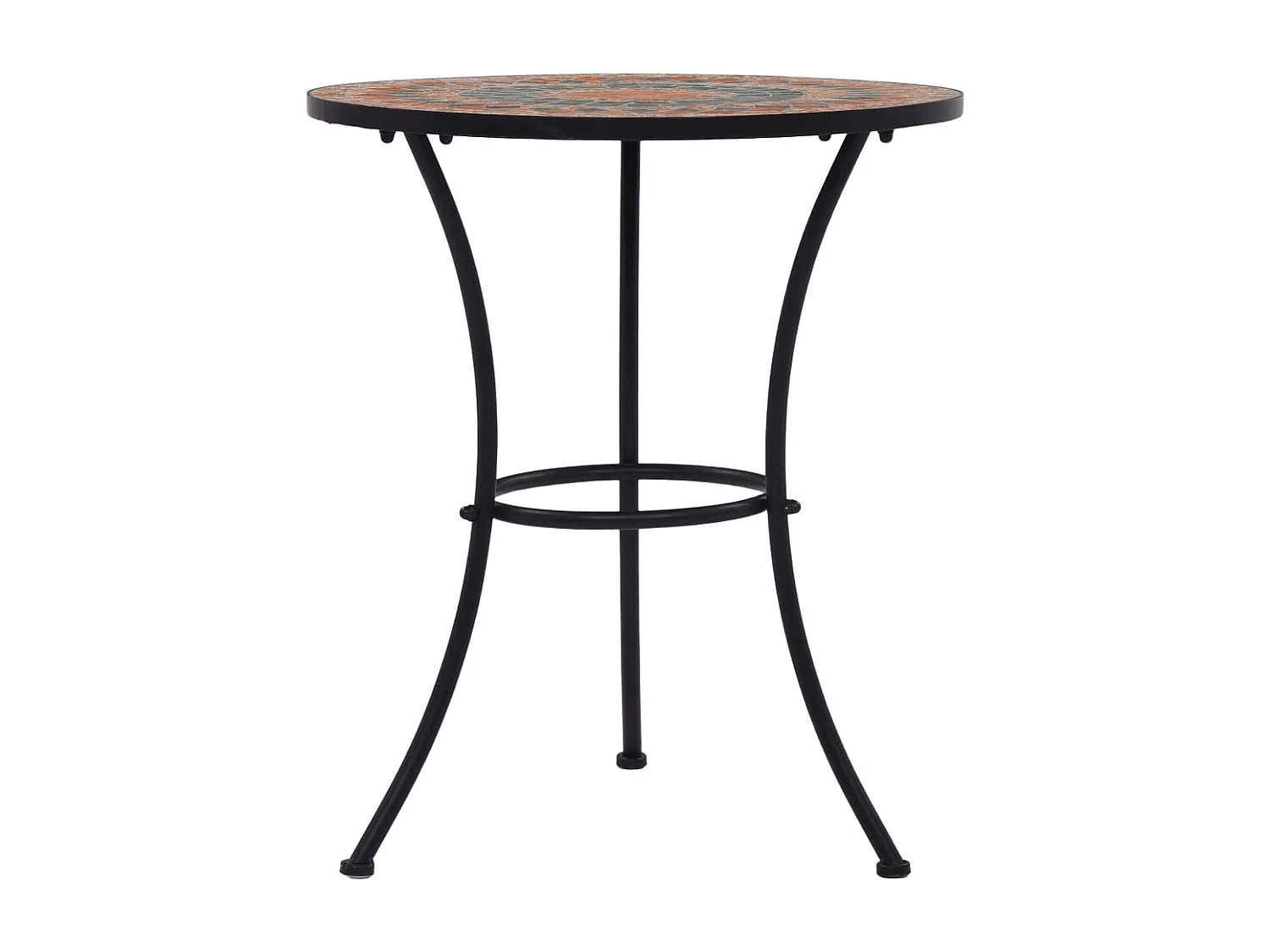 Table de bistro mosaïque Orange/gris 60 cm Céramique