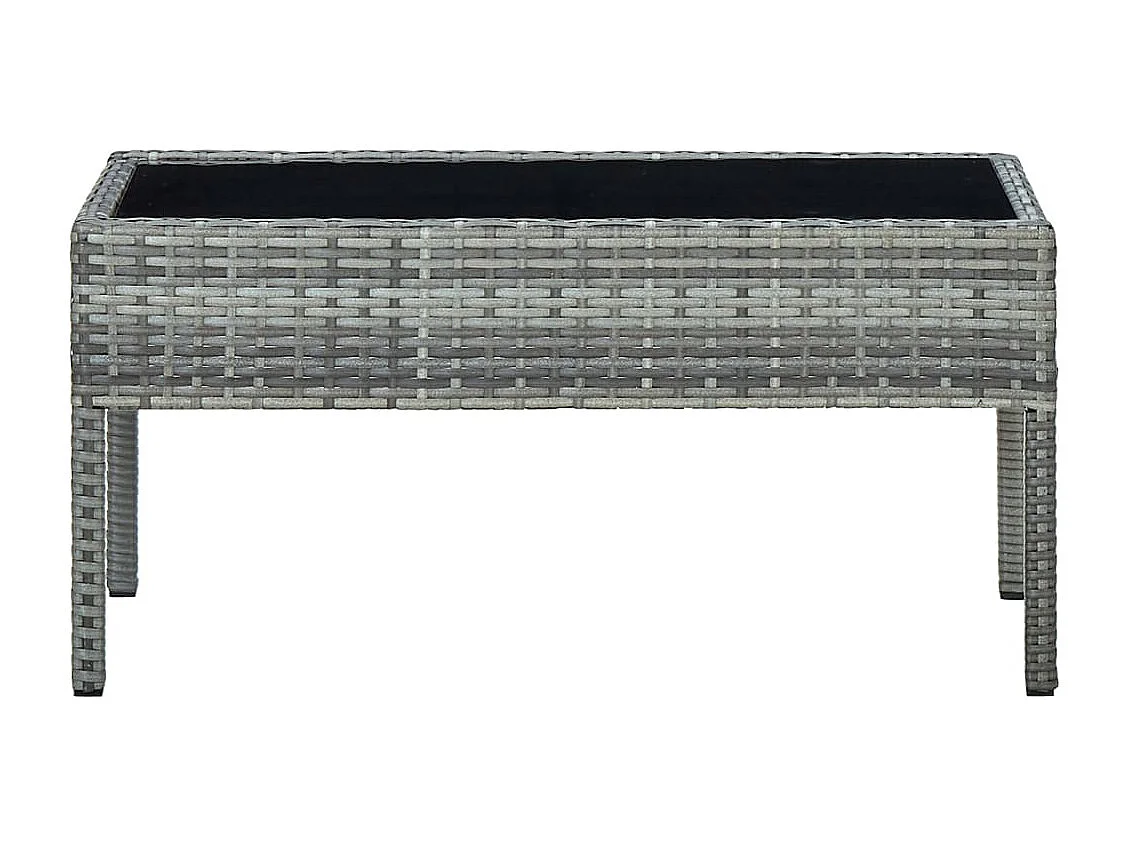 Tavolo da Giardino Grigio 75x40x37 cm in Polyrattan