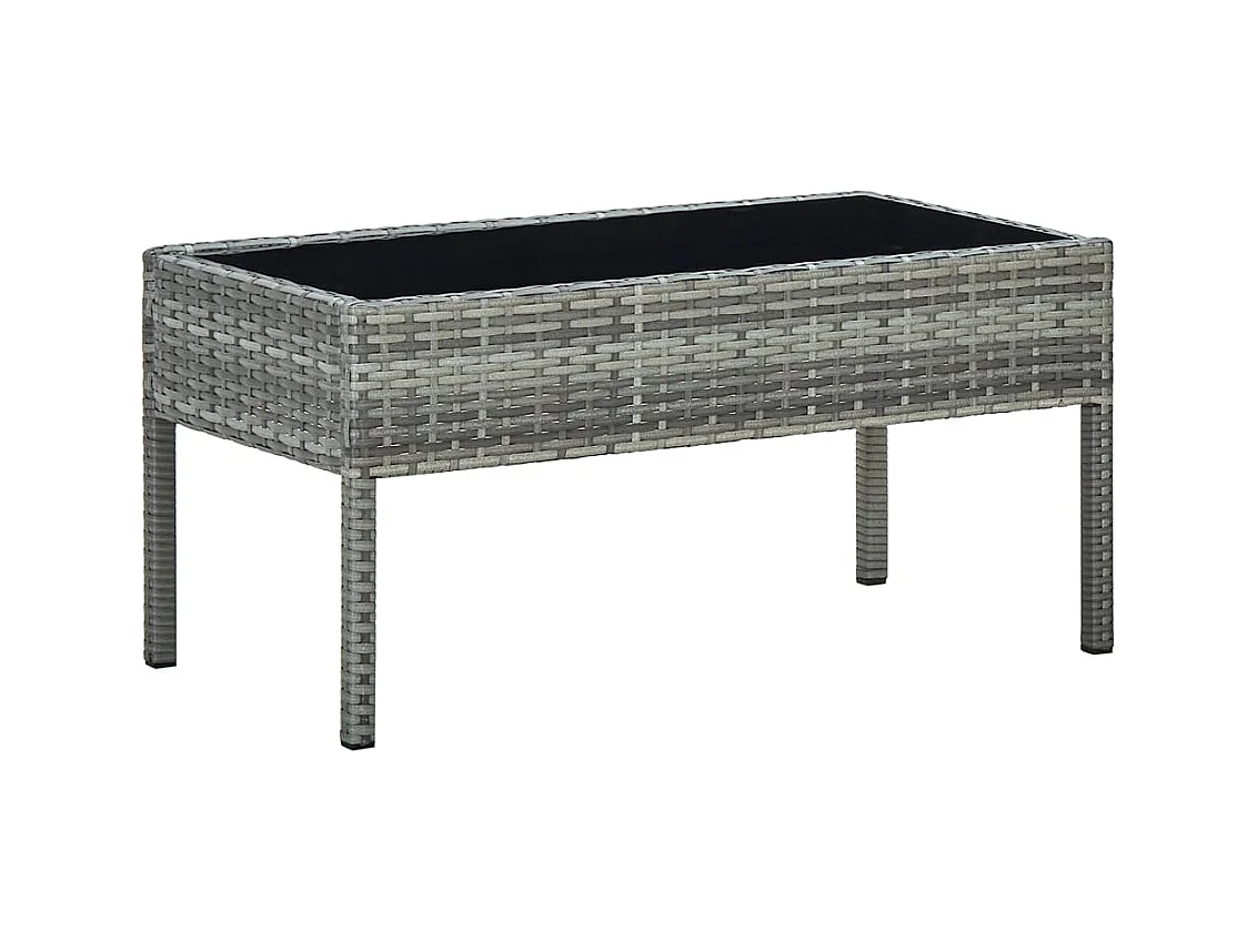 Table de jardin Gris 75x40x37 cm Résine tressée