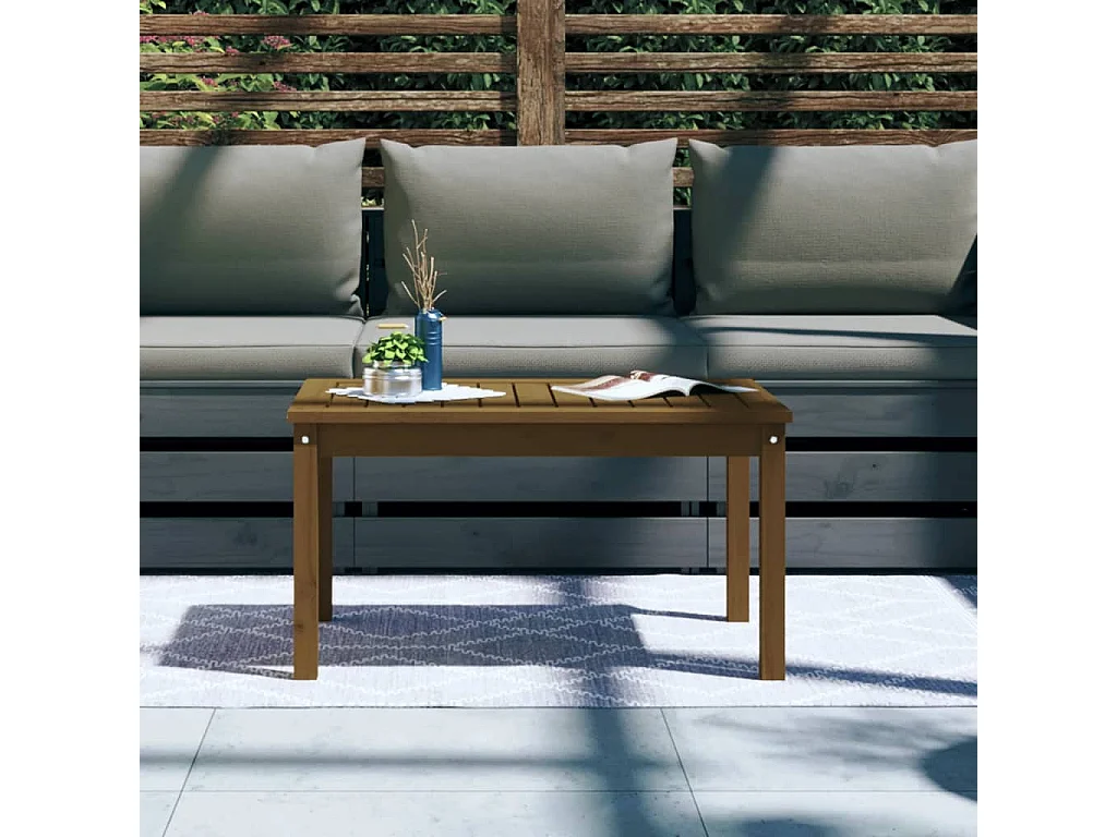 Table de jardin marron miel 82,5x50,5x45 cm bois massif de pin