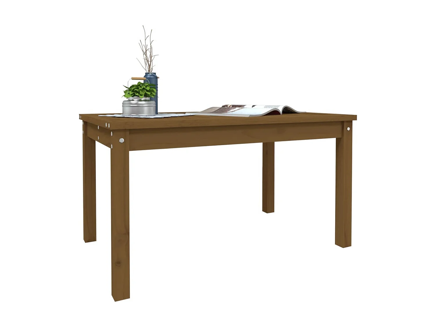 Table de jardin marron miel 82,5x50,5x45 cm bois massif de pin