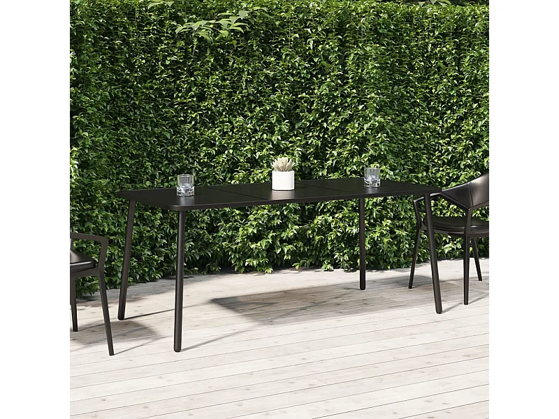 Table de jardin anthracite 165x80x71 cm acier