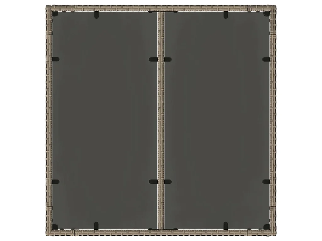 Table de jardin dessus en verre Gris 90x90x75 cm Résine tressée