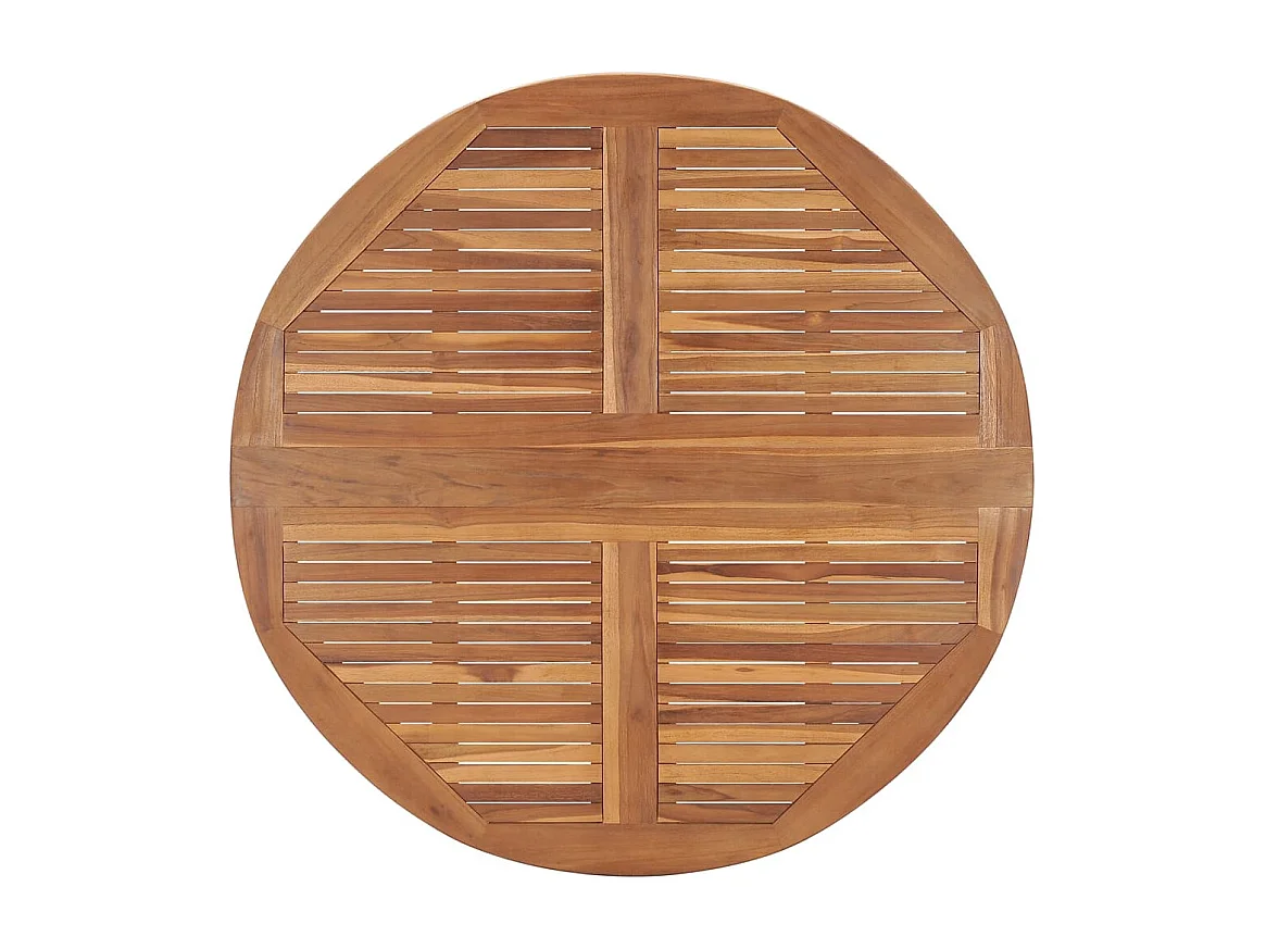 Tavolo da Giardino Pieghevole Ø110x75 cm in Massello di Teak