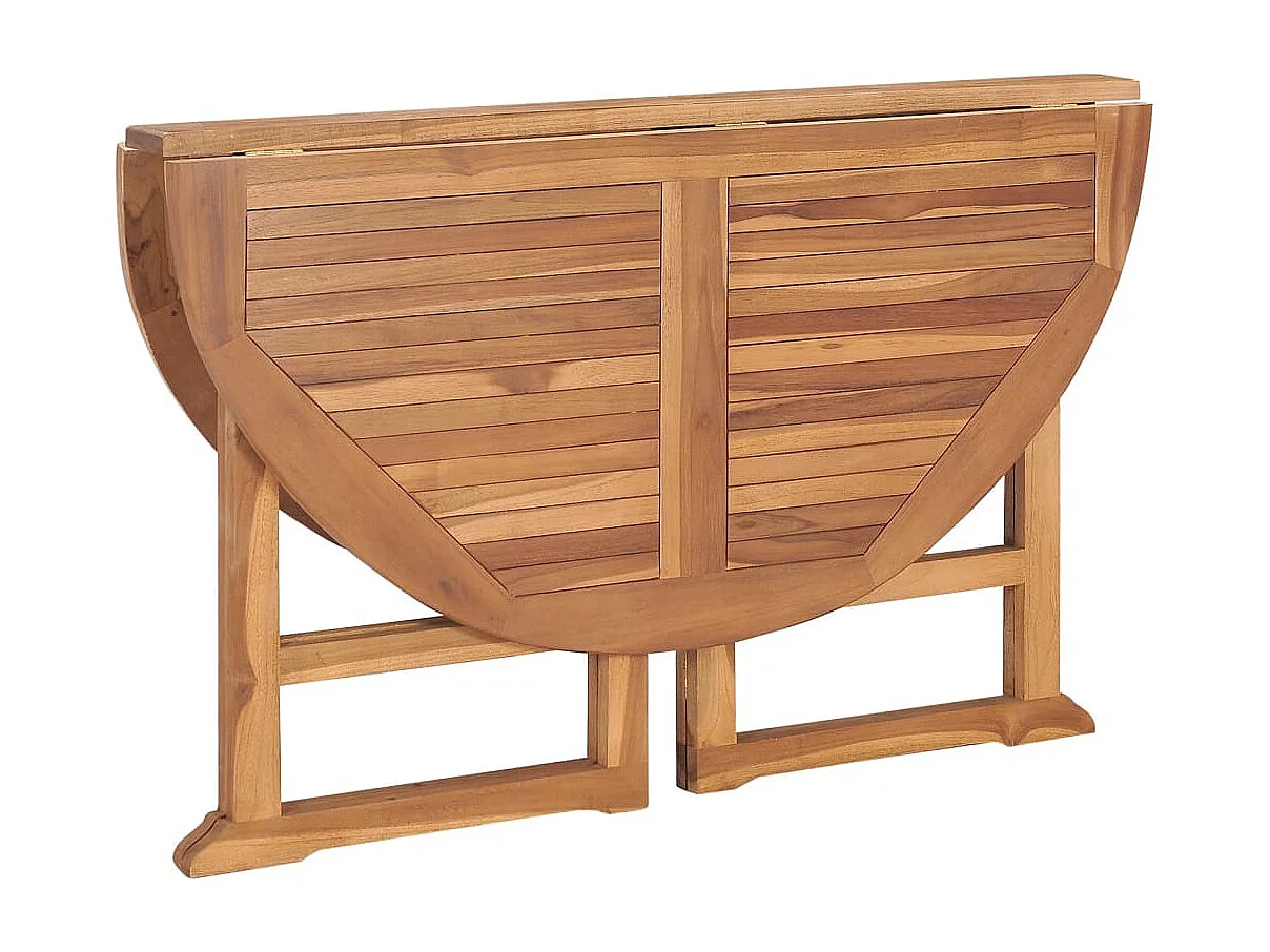 Tavolo da Giardino Pieghevole Ø110x75 cm in Massello di Teak