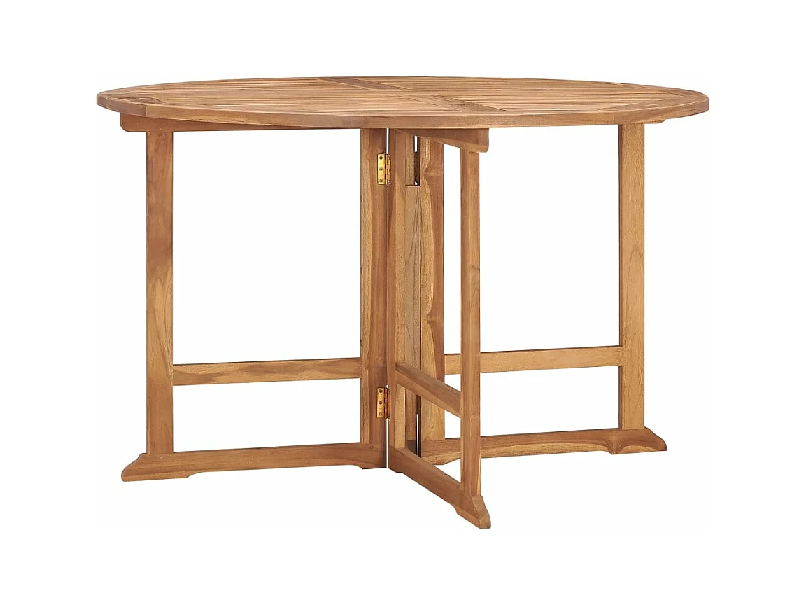 Tavolo da Giardino Pieghevole Ø110x75 cm in Massello di Teak