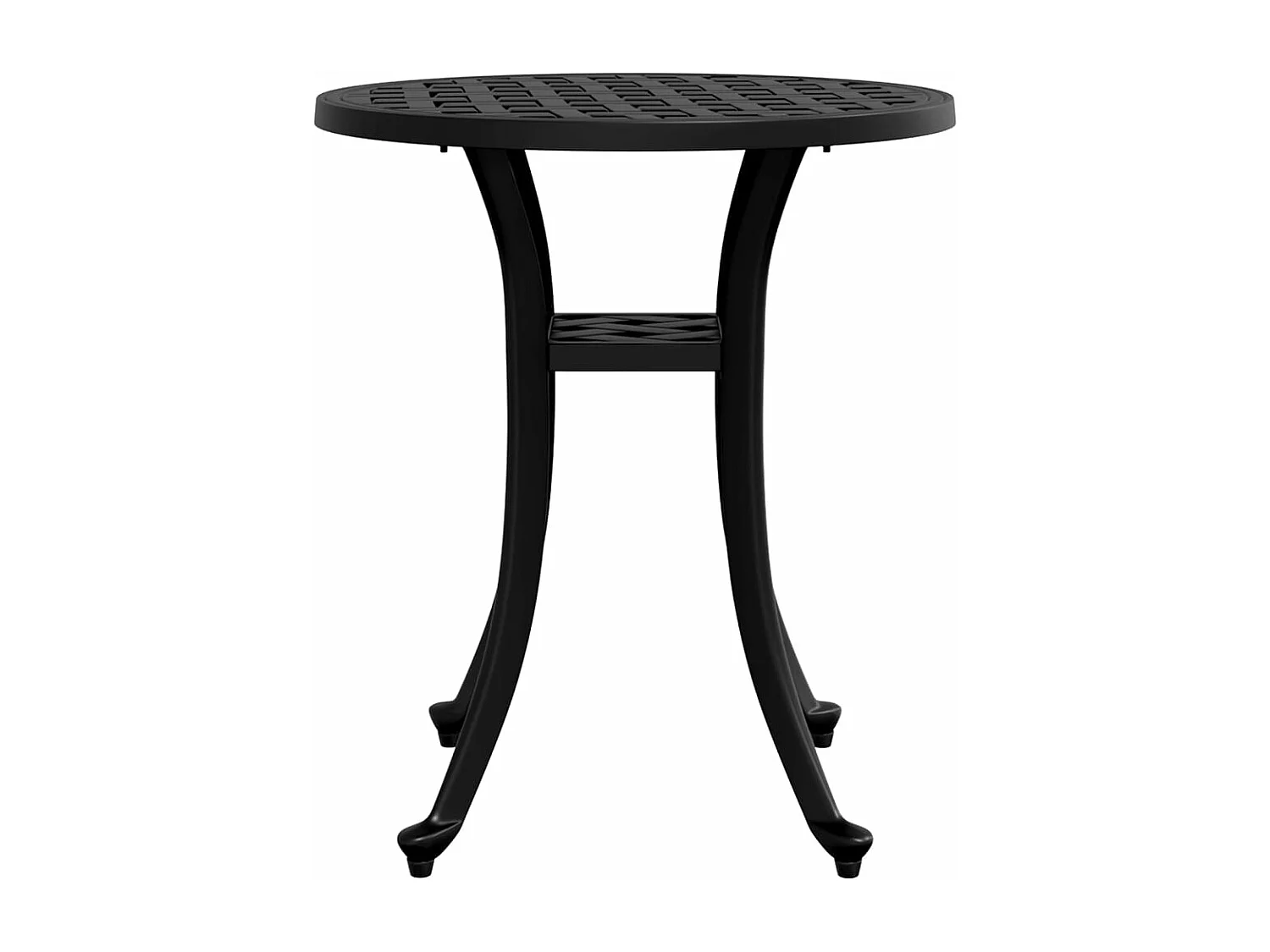 Table de jardin noir Ø48x53 cm aluminium coulé