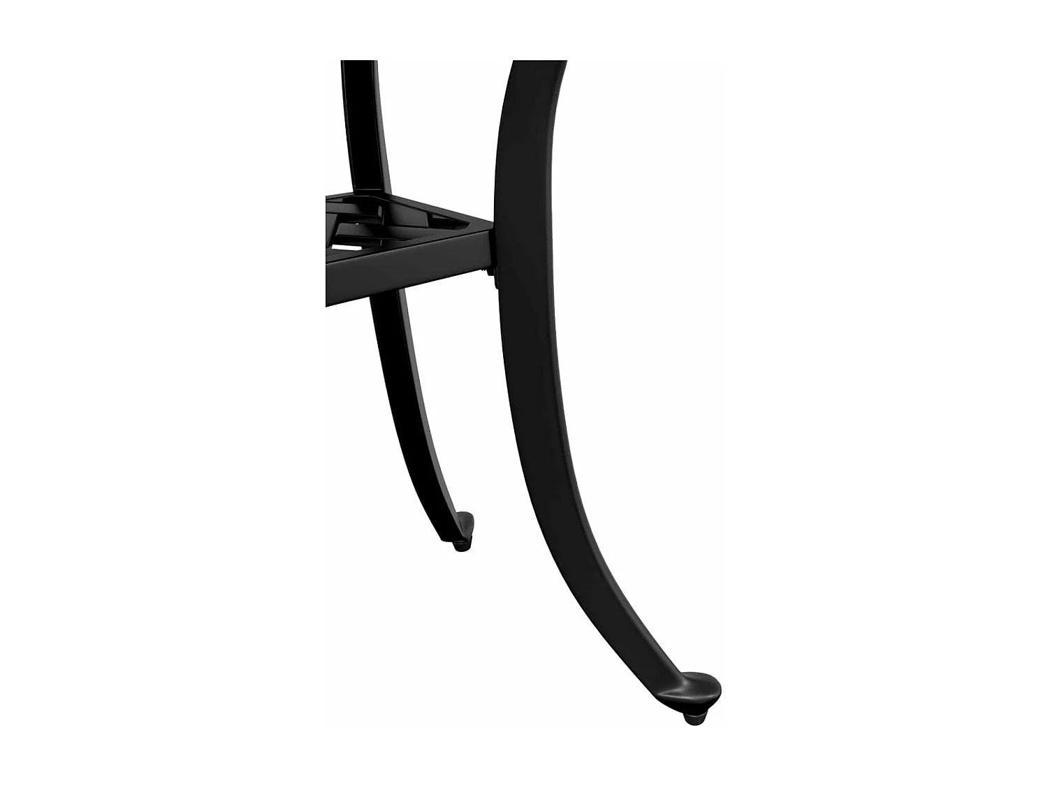 Table de jardin noir Ø48x53 cm aluminium coulé