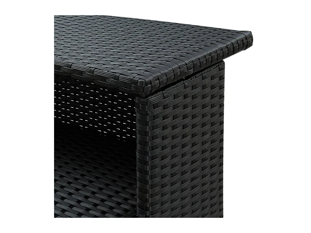 Table de bar de jardin Noir 120x55x110 cm Résine tressée