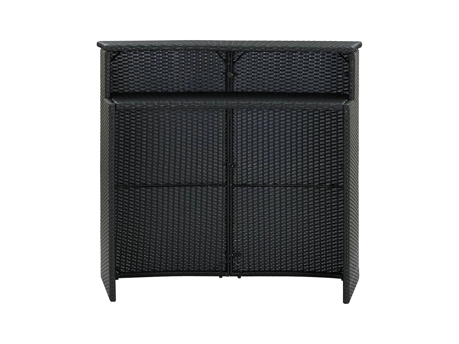 Table de bar de jardin Noir 120x55x110 cm Résine tressée