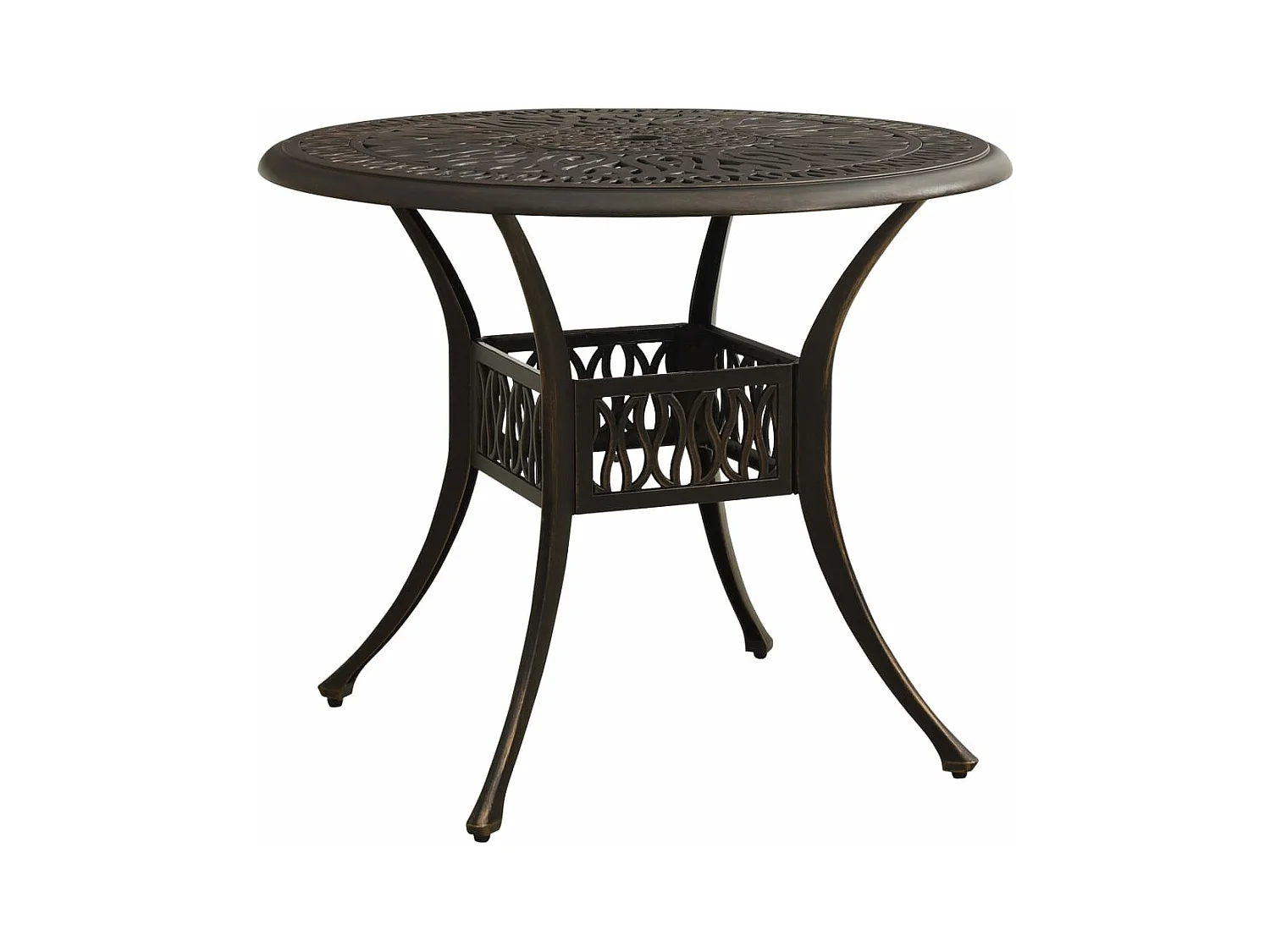 Tavolo da Giardino Bronzo 90x90x74 cm in Alluminio Pressofuso