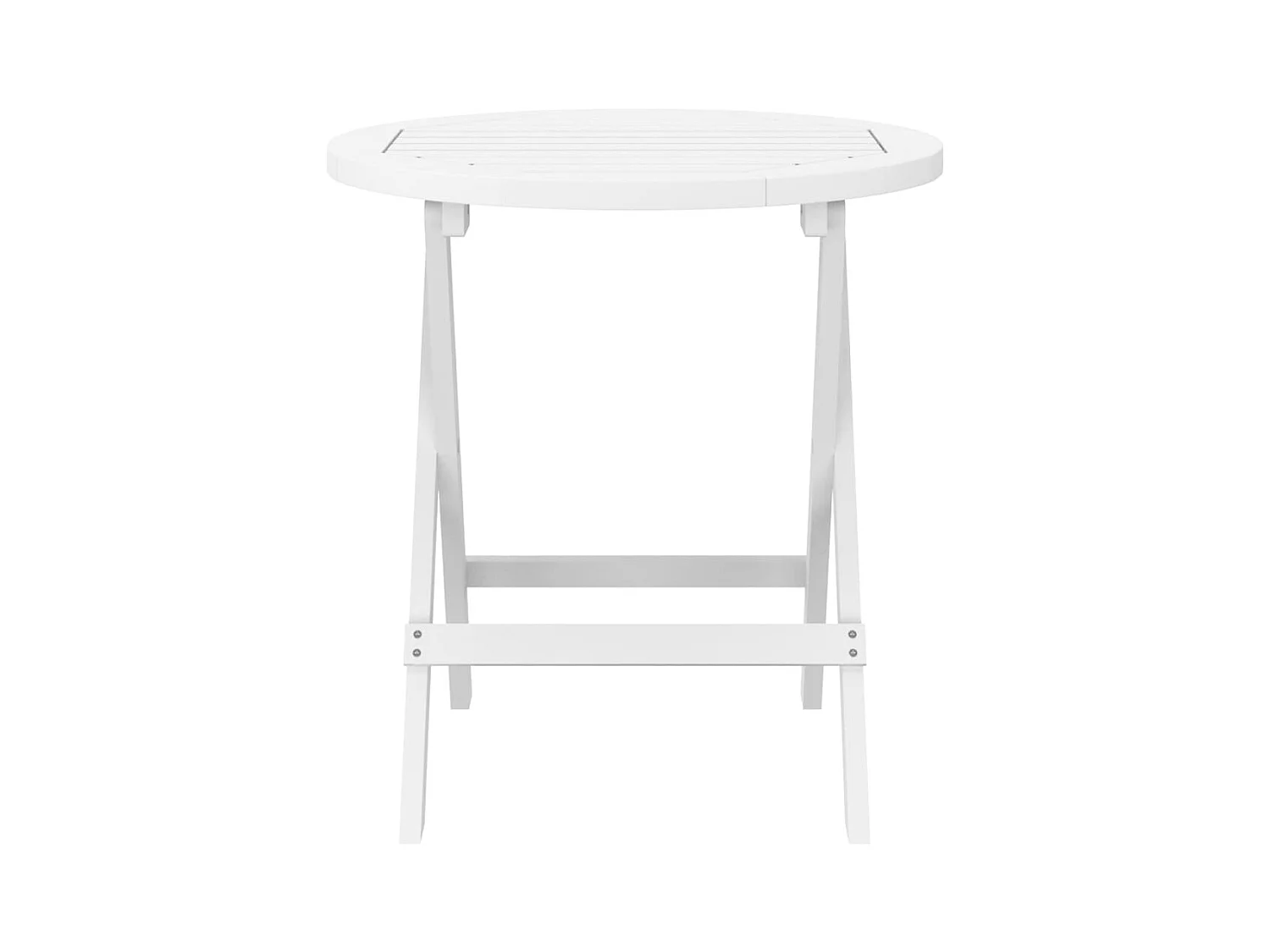 Gartentisch Klappbar Weiß Ø 46 cm Massivholz Akazie