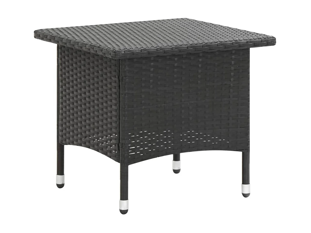 Mesa de chá 50x50x47 cm vime PE preto