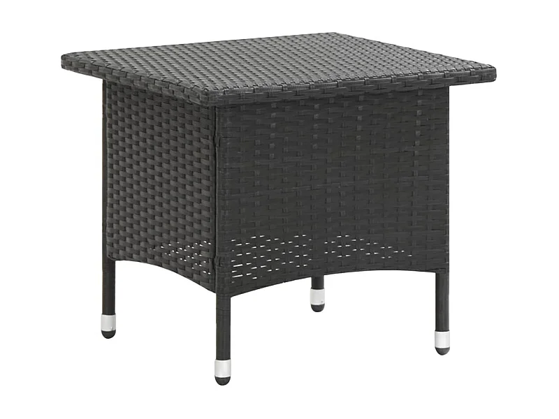 Table à thé Noir 50x50x47 cm Résine tressée