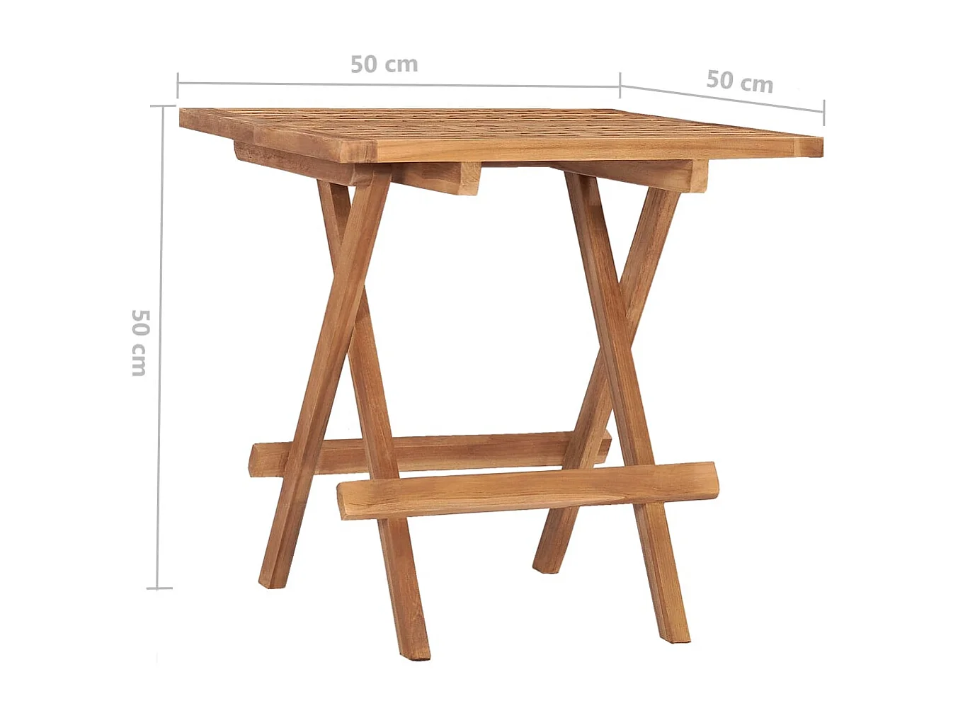 Tavolo da Giardino Pieghevole 50x50x50 cm in Massello di Teak
