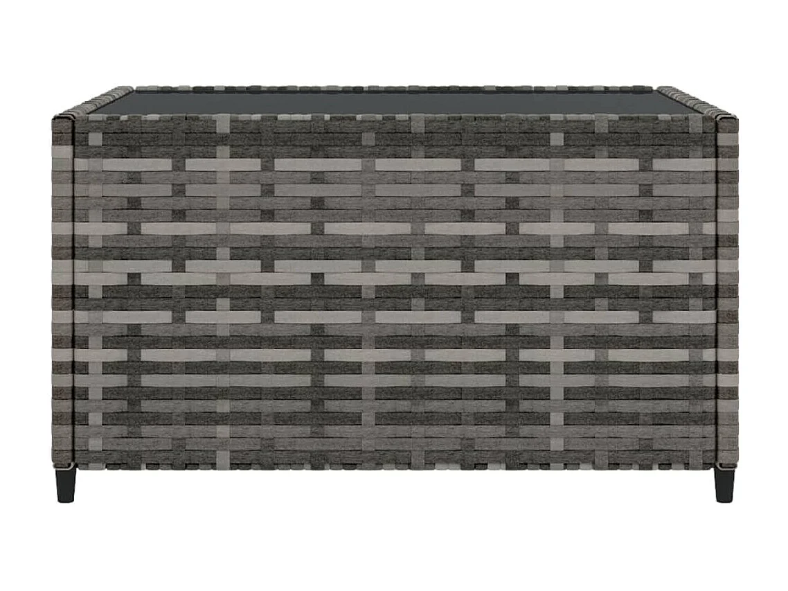 Mesa de centro para jardim quadrada 50x50x30cm vime PE cinzento