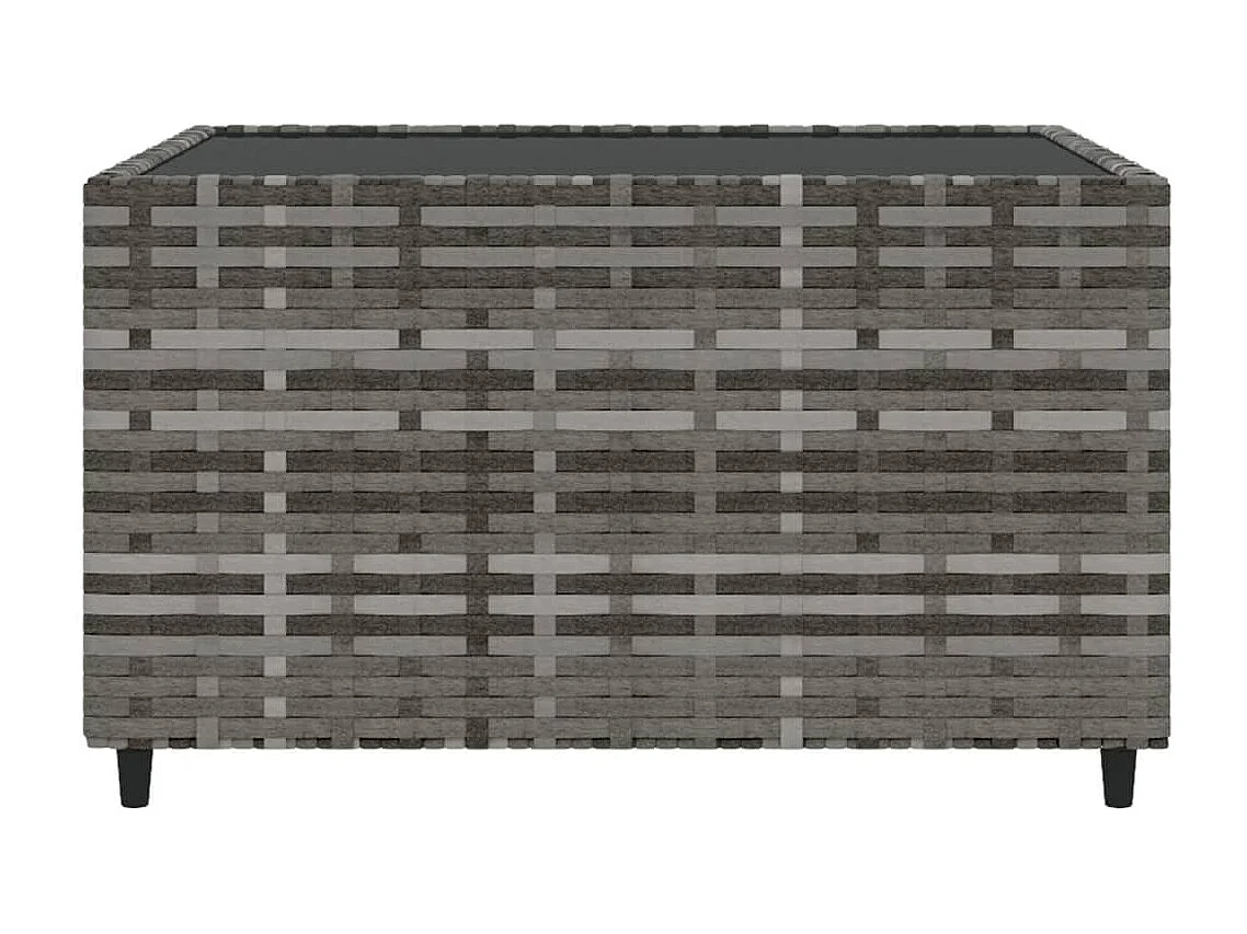 Mesa de centro para jardim quadrada 50x50x30cm vime PE cinzento