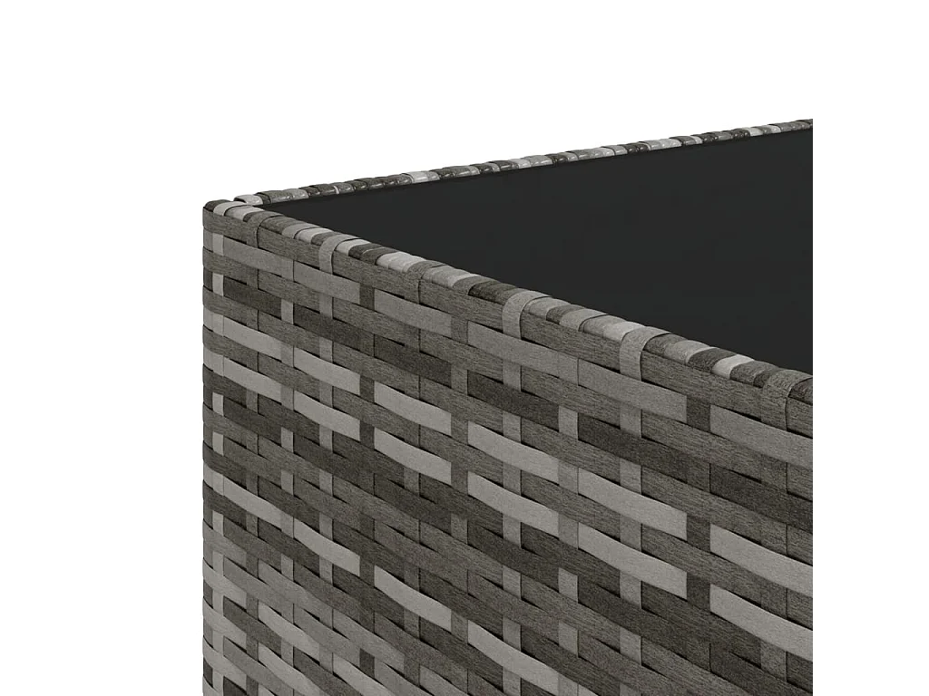 Mesa de centro para jardim quadrada 50x50x30cm vime PE cinzento