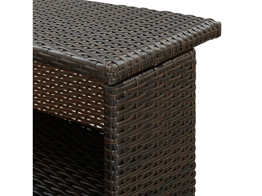 Mesa de bar para jardim 120x55x110 cm vime PE castanho