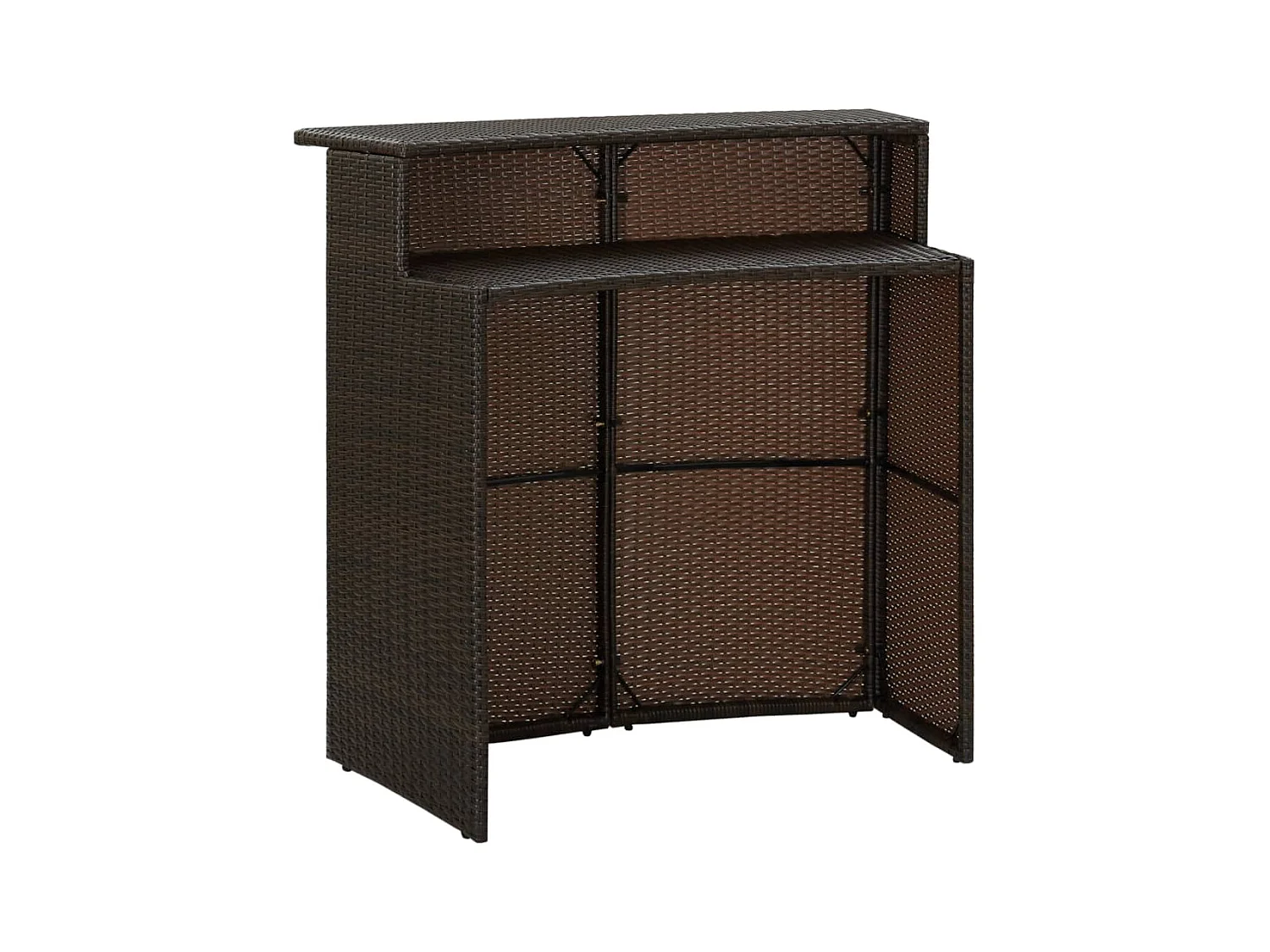 Table de bar de jardin Marron 120x55x110 cm Résine tressée