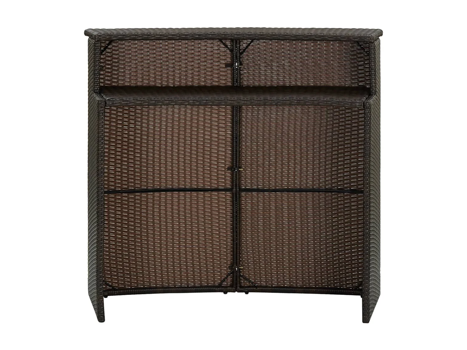 Mesa alta de jardín ratán sintético marrón 120x55x110 cm