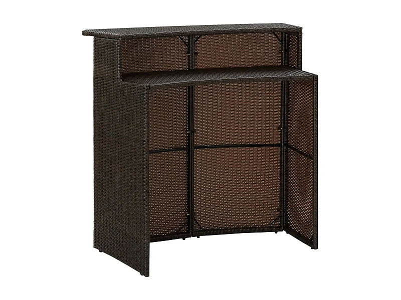 Table de bar de jardin Marron 120x55x110 cm Résine tressée