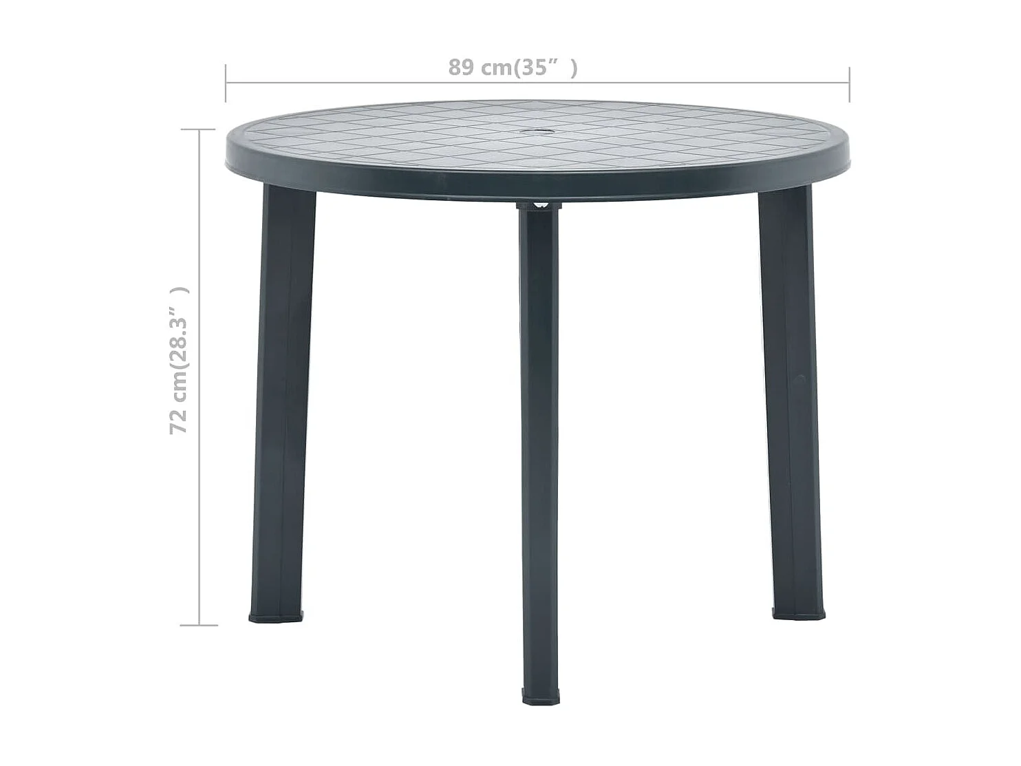 Tavolo da Giardino Verde 89 cm in Plastica