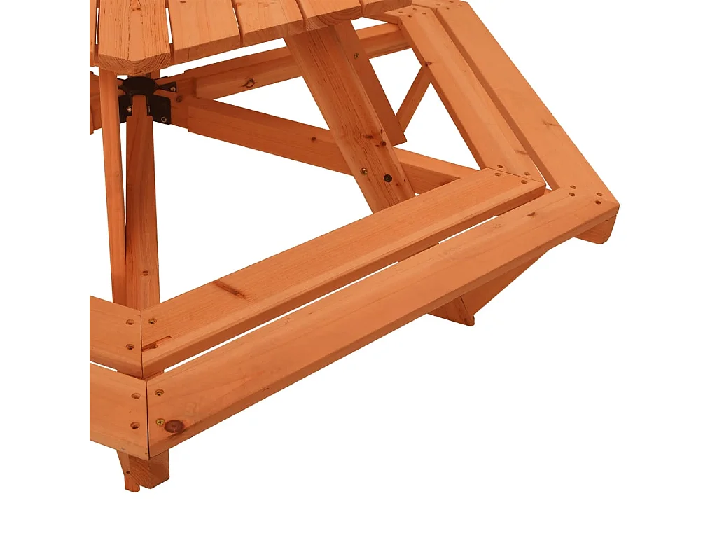 Table de pique-nique pour 6 enfants avec parasol hexagone sapin