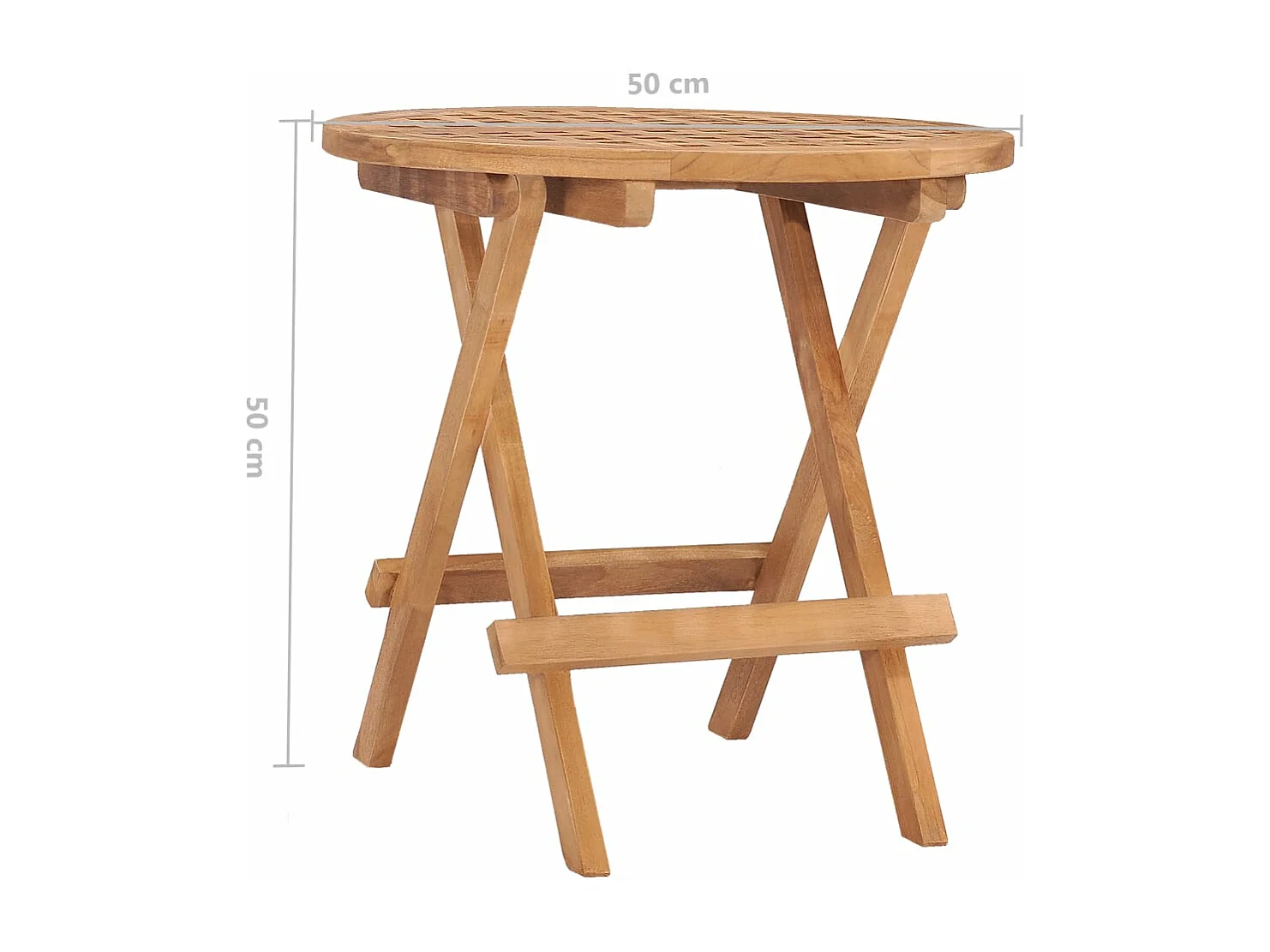 Tavolo da Giardino Pieghevole 50x50x50 cm in Massello di Teak