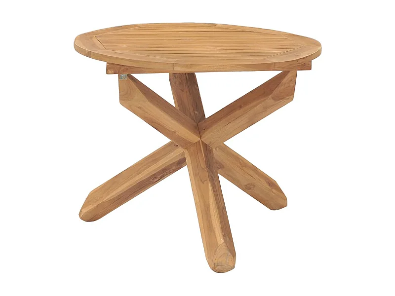 Table à dîner de jardin Ø90x75 cm Bois de teck massif