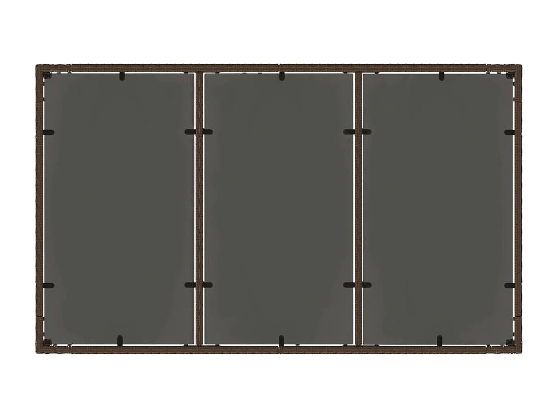 Table de jardin avec dessus en verre marron résine tressée