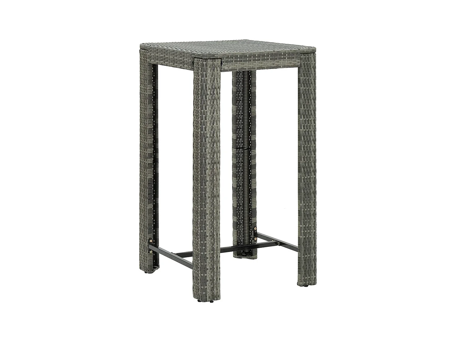 Tavolo da Bar da Giardino Grigio 60,5x60,5x110,5 cm Polyrattan